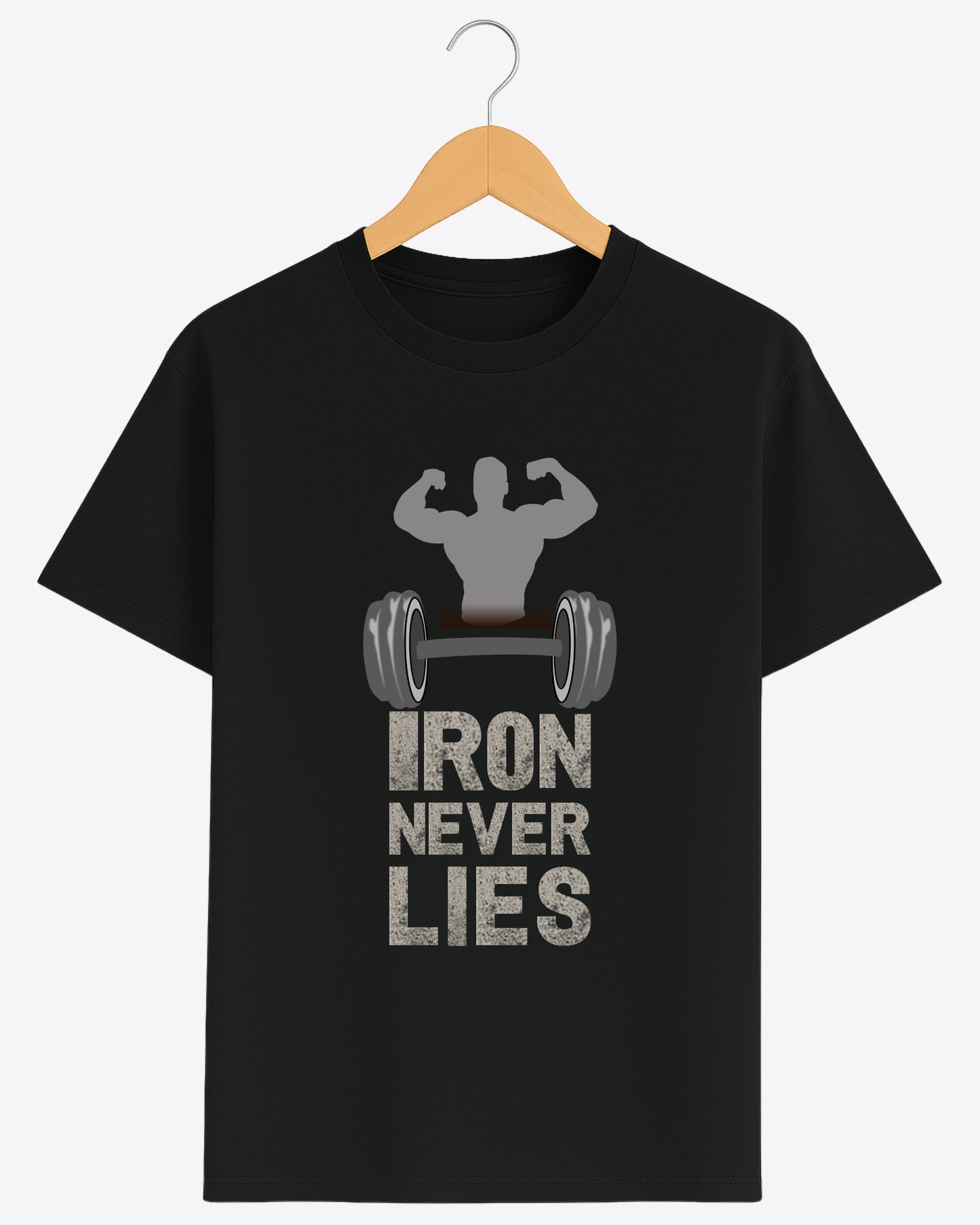 Iron Never Lies Gym Motivation Tee | Unisex Fit | Black