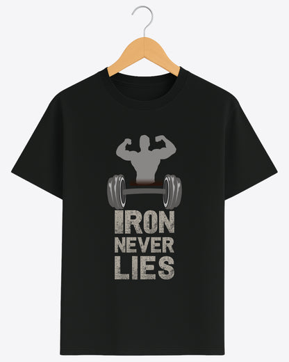 Iron Never Lies Gym Motivation Tee | Unisex Fit | Black