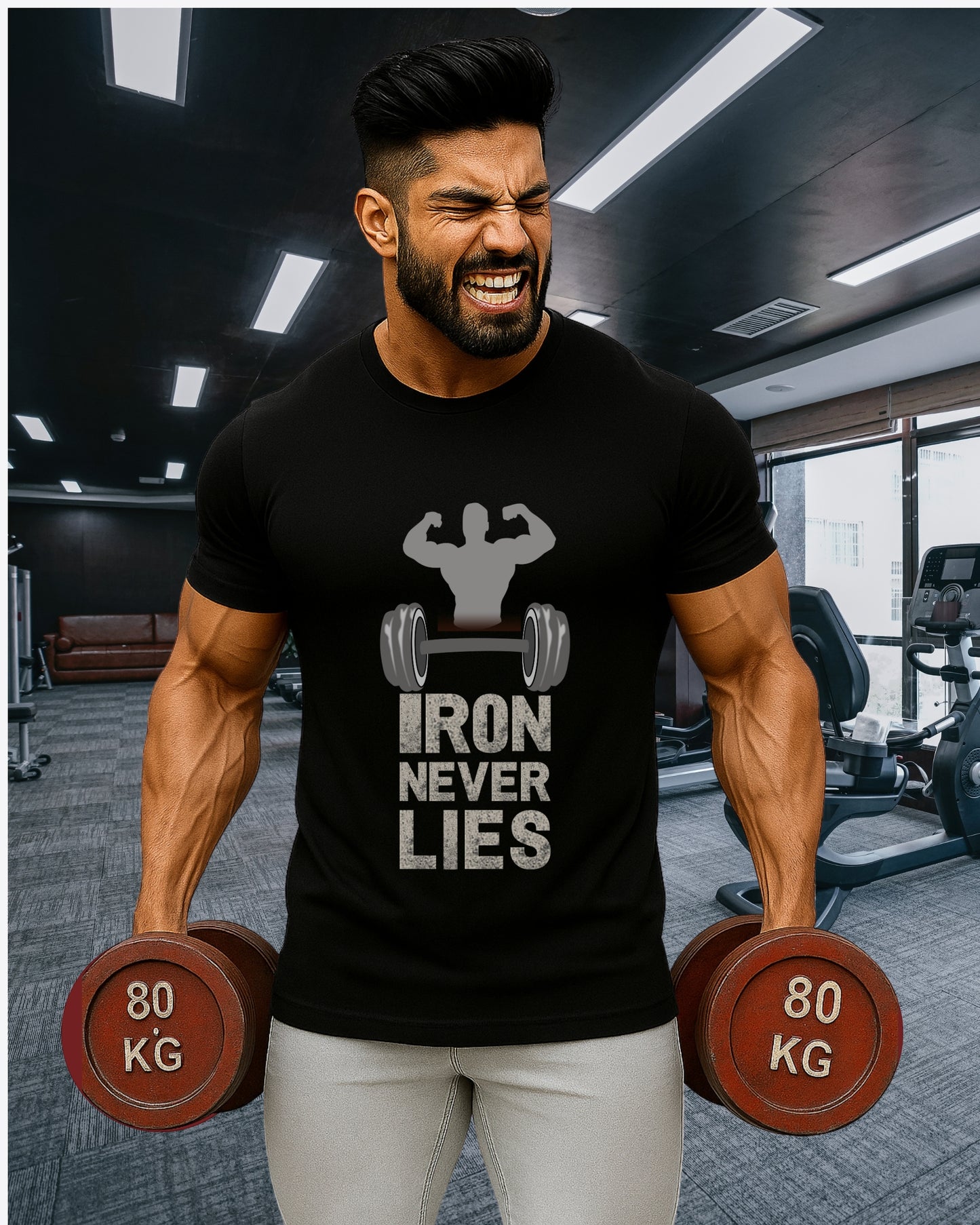 Iron Never Lies Gym Motivation Tee | Unisex Fit | Black